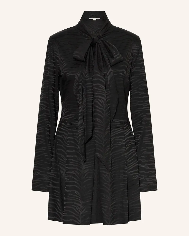 Stella McCartney Seidenkleid mit Schluppe Schwarz