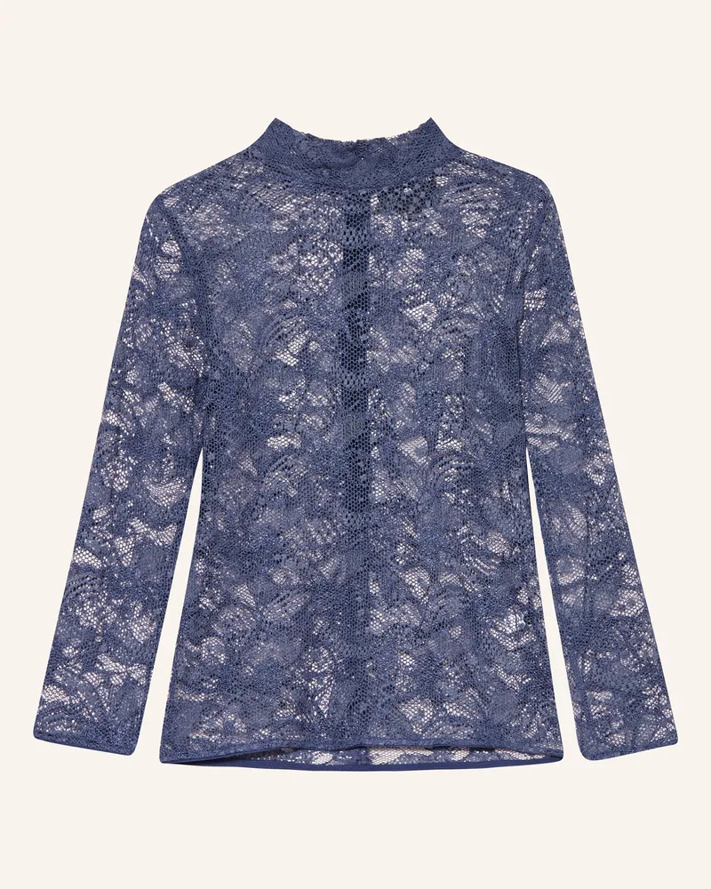 KINGA MATHE Trachtenbluse LINA aus Spitze mit 3/4-Arm Blau