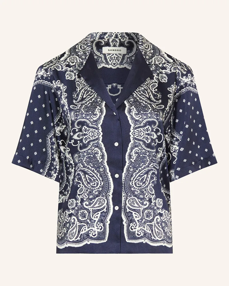 Sandro Satinbluse Dunkelblau