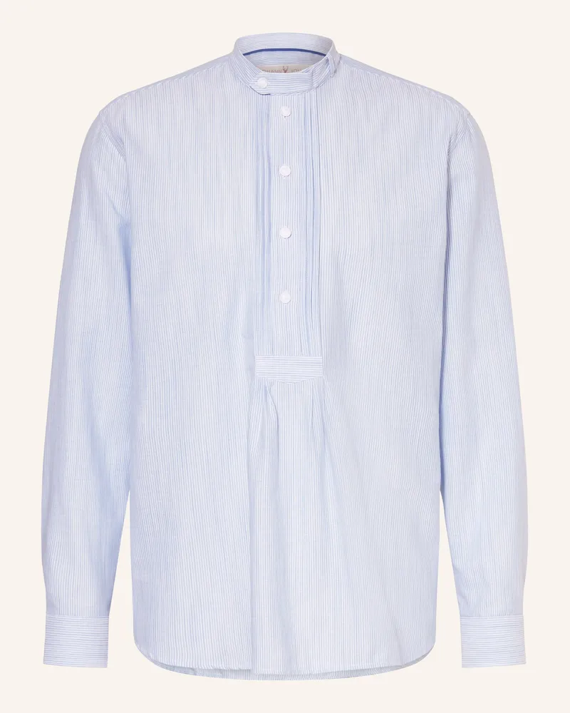 Johann & Johanna Trachtenhemd Comfort Fit Mit Stehkragen blau Hellblau