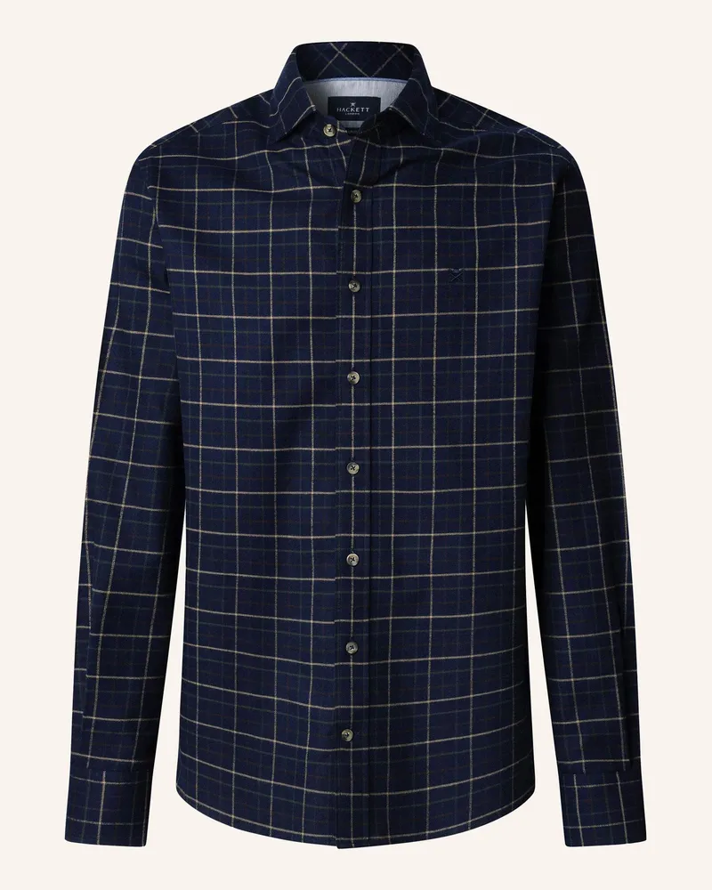 Hackett Freizeithemd NAVY FLAN TATTERSALL Dunkelblau