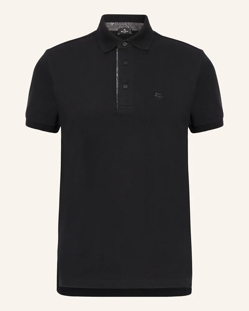 Etro Piqué-Poloshirt schwarz Schwarz