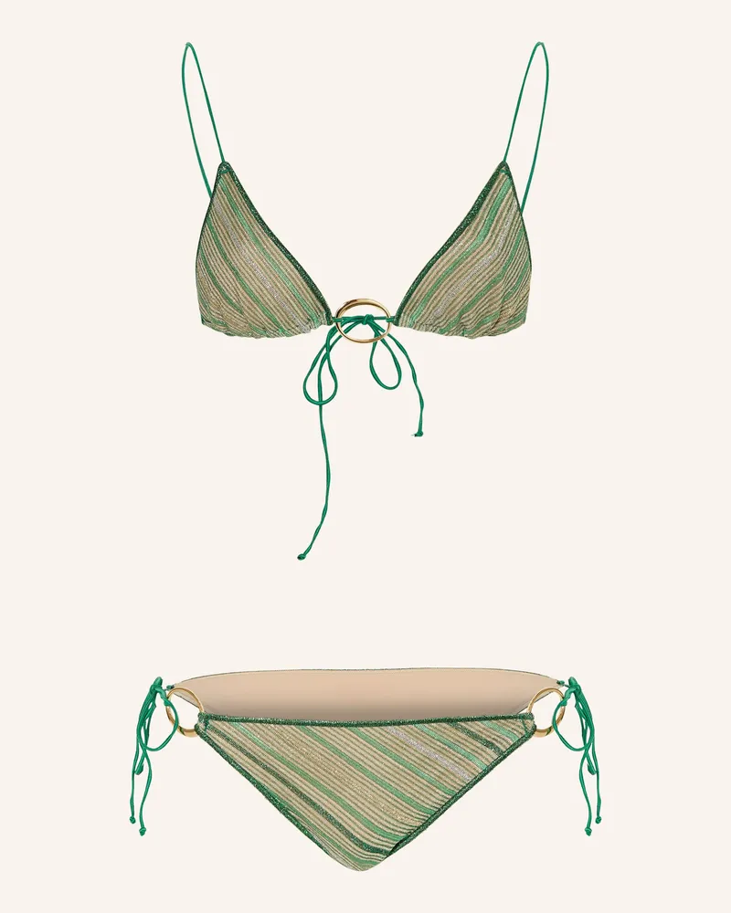 Oséree Triangel-Bikini SHINY STRIPES mit Glitzergarn Grün