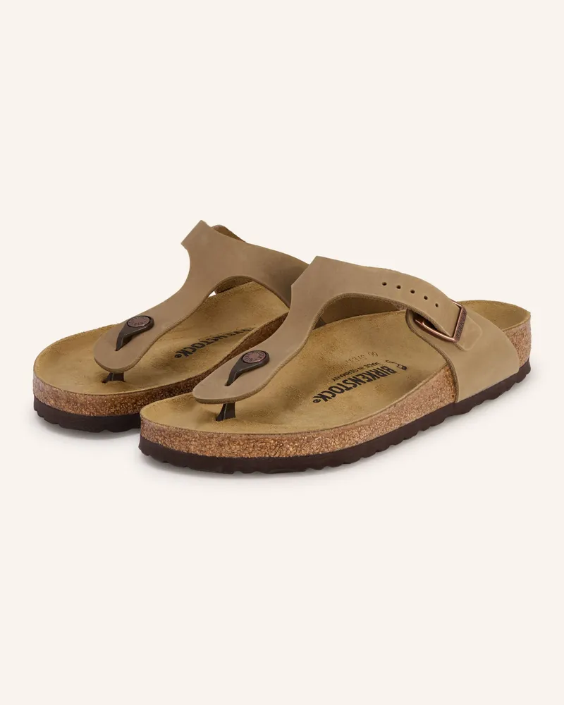 Birkenstock Zehentrenner GIZEH LEATHER OILED Hellbraun