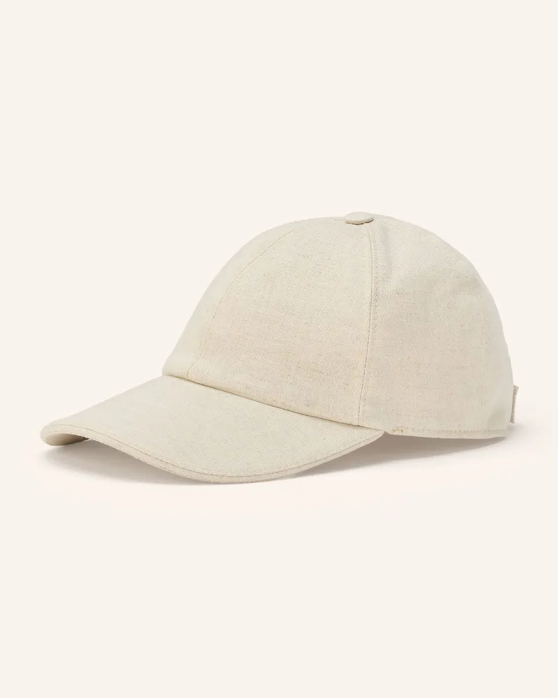 Eton Cap Mit Leinen beige Creme