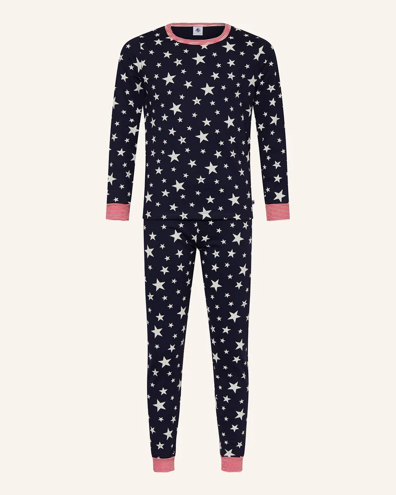 Petit Bateau Schlafanzug Dunkelblau