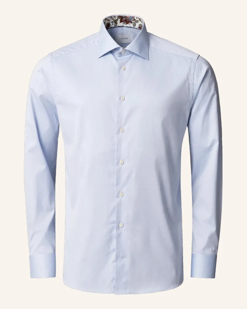 Eton Signature-Twill-Hemd Contemporary fit Blau