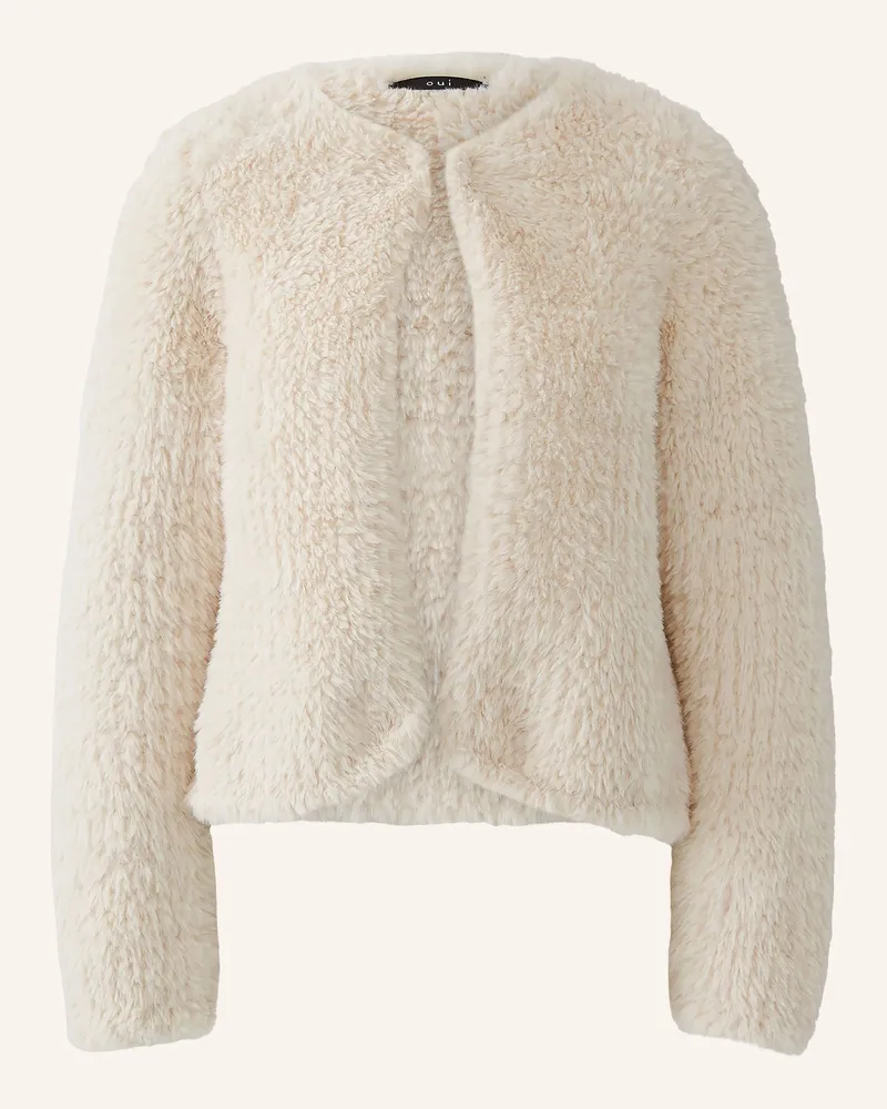 Oui  Kunstfell-Jacke beige Creme