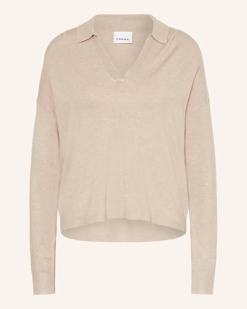 COMMA Pullover Hellbraun