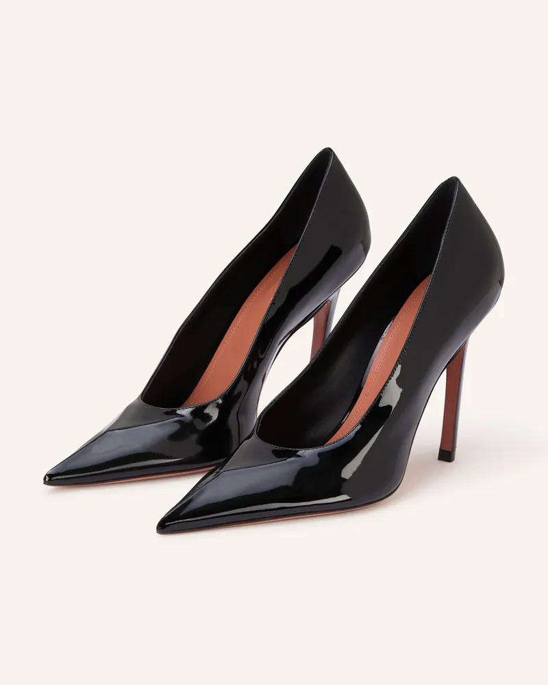 Amina Muaddi Lack-Pumps Christine schwarz Schwarz