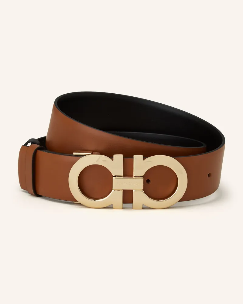 Ferragamo Ledergürtel zum Wenden Braun