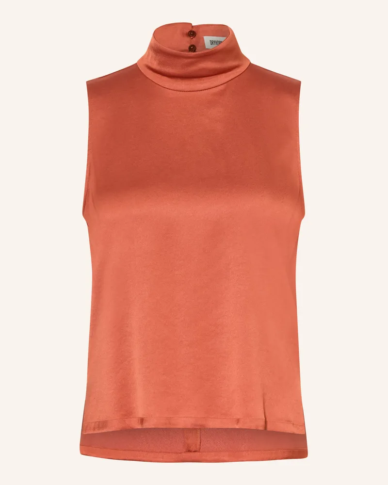 Drykorn Blusentop Halira Aus Satin rosa Dunkelorange