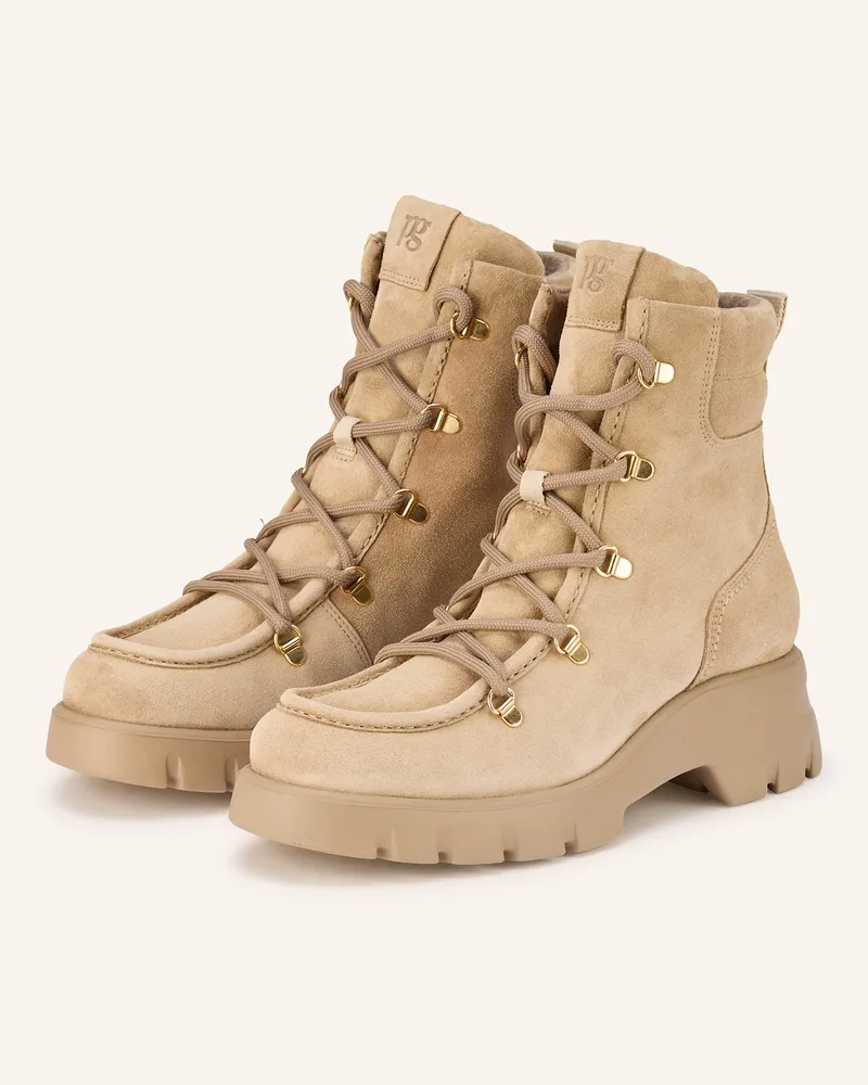 paul green Schnürstiefel beige Beige