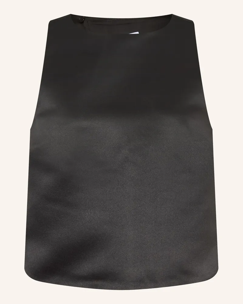 Ganni Satintop schwarz Schwarz