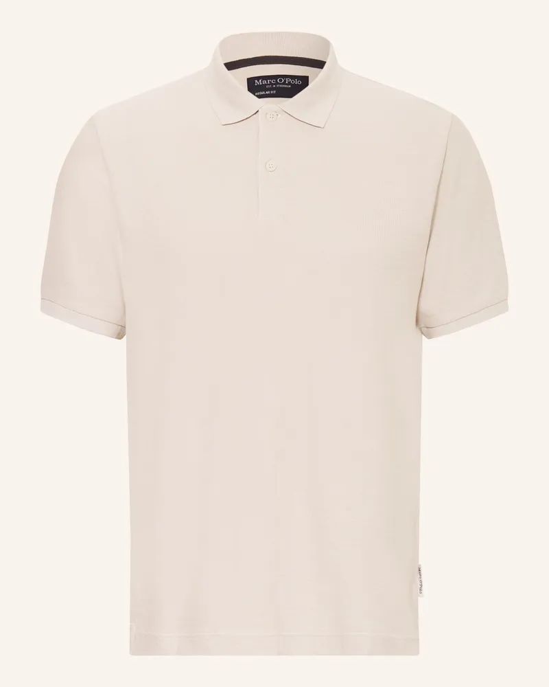 Marc O'Polo Jersey-Poloshirt Regular Fit Mit Leinen grau Hellgrau