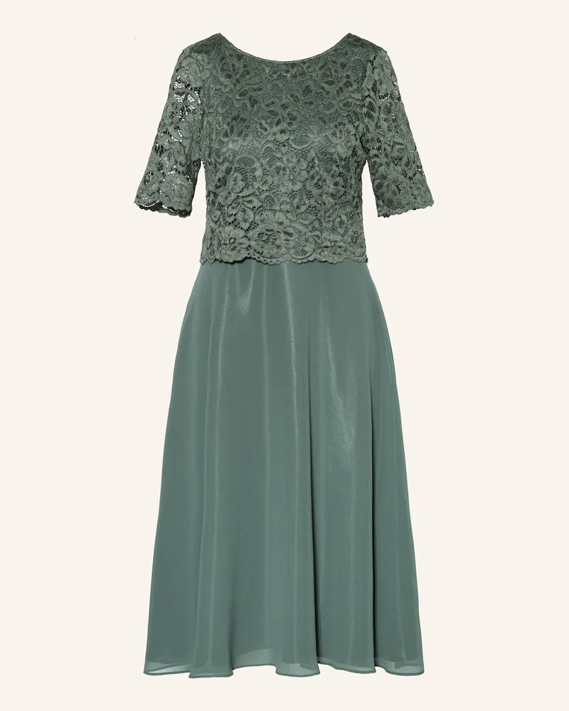 Vera Mont Cocktailkleid mit Spitzenbesatz Dunkelgrün