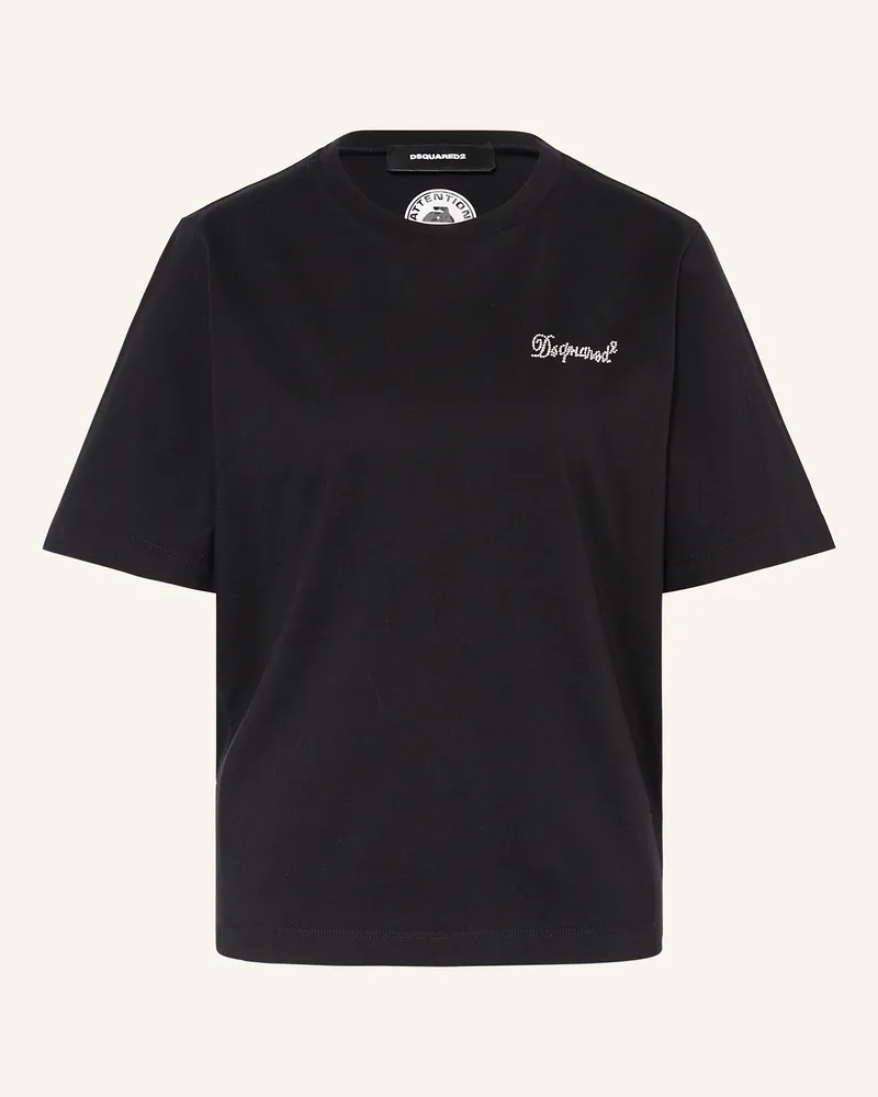 Dsquared2 T-Shirt mit Schmucksteinen Schwarz