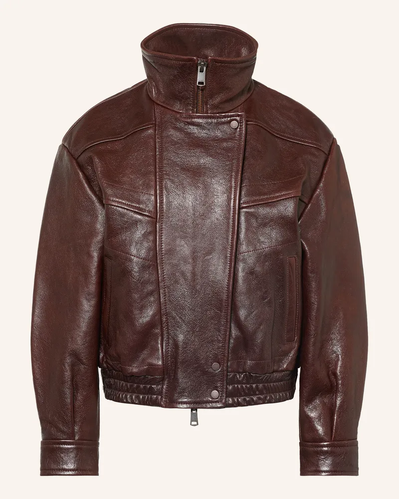 Reiss Lederblouson Petra rot Dunkelbraun