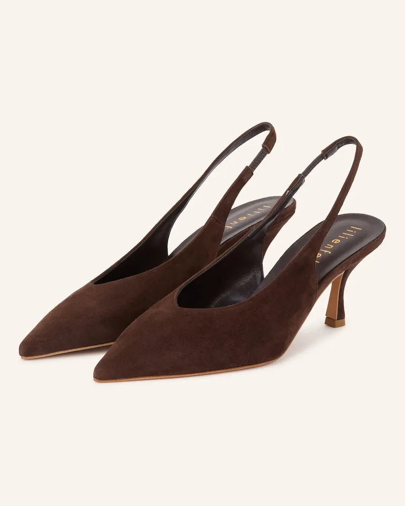 lilienfels Slingpumps Dunkelbraun