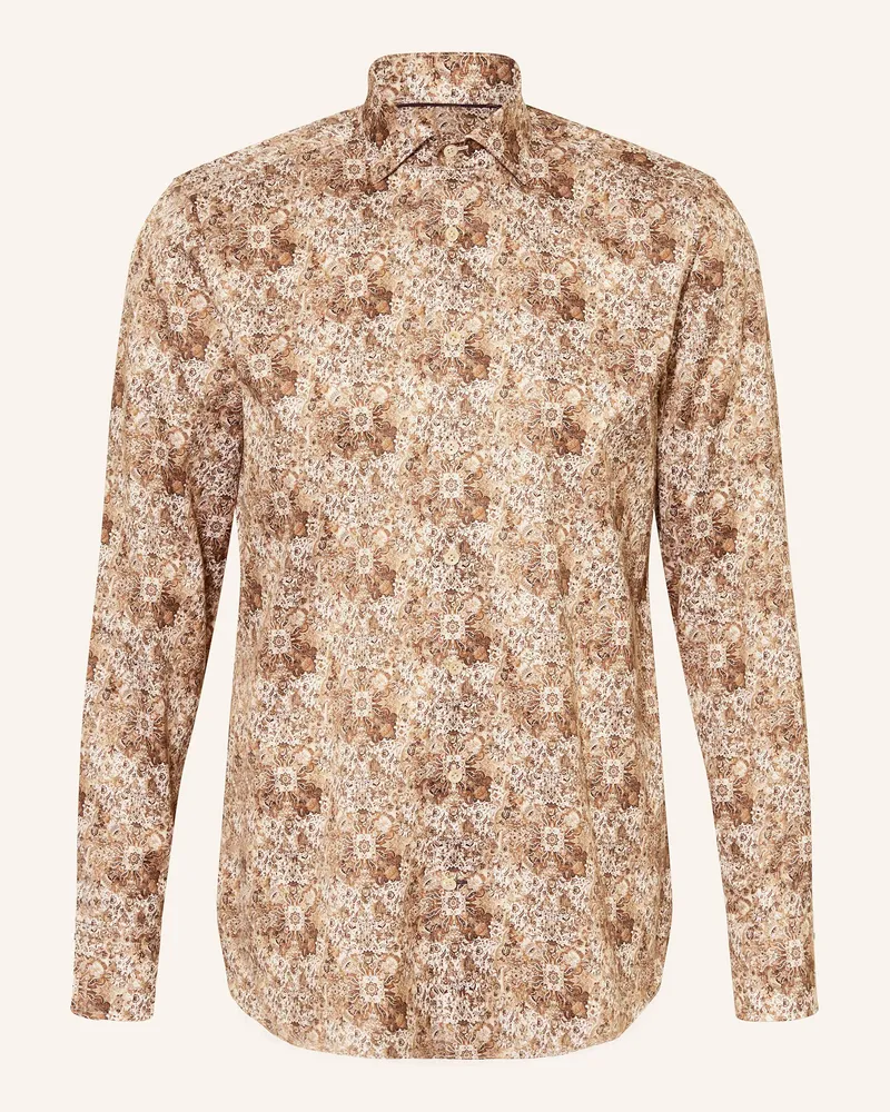 Olymp Hemd Signature tailored fit Braun