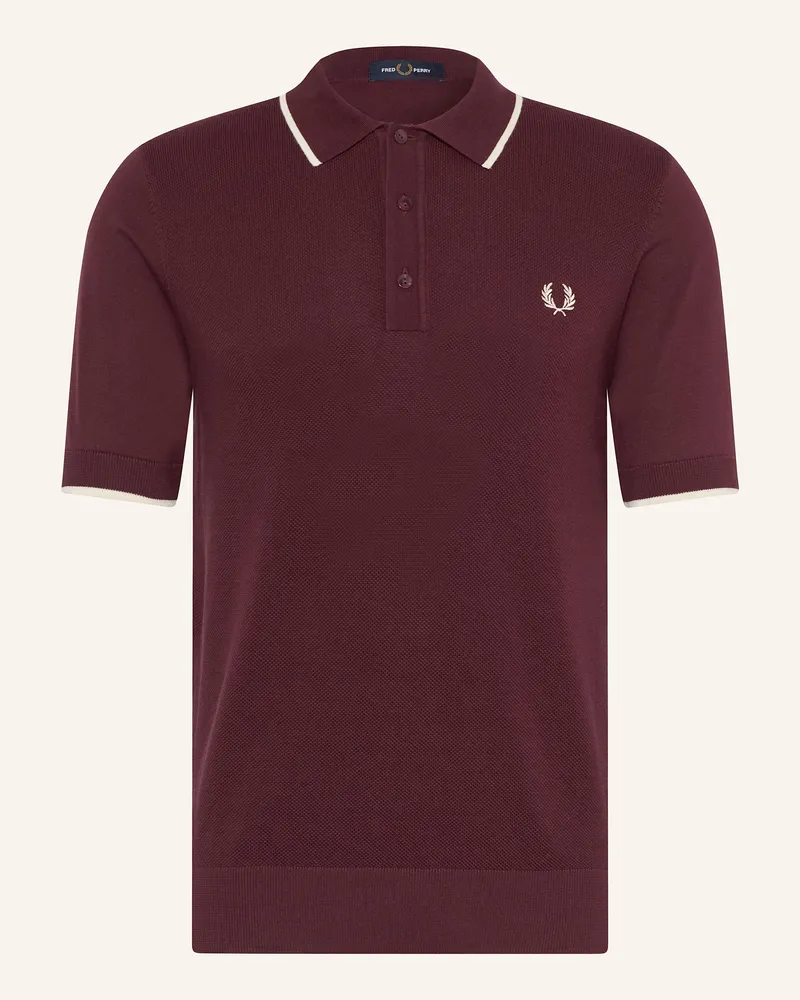 Fred Perry Piqué-Poloshirt Dunkelrot