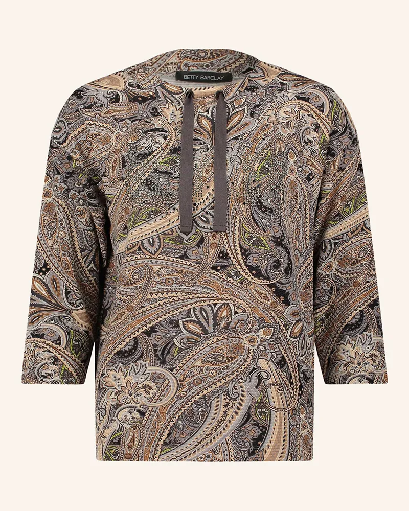 Betty Barclay Sweatshirt mit 3/4-Arm und Schmucksteinen Grau
