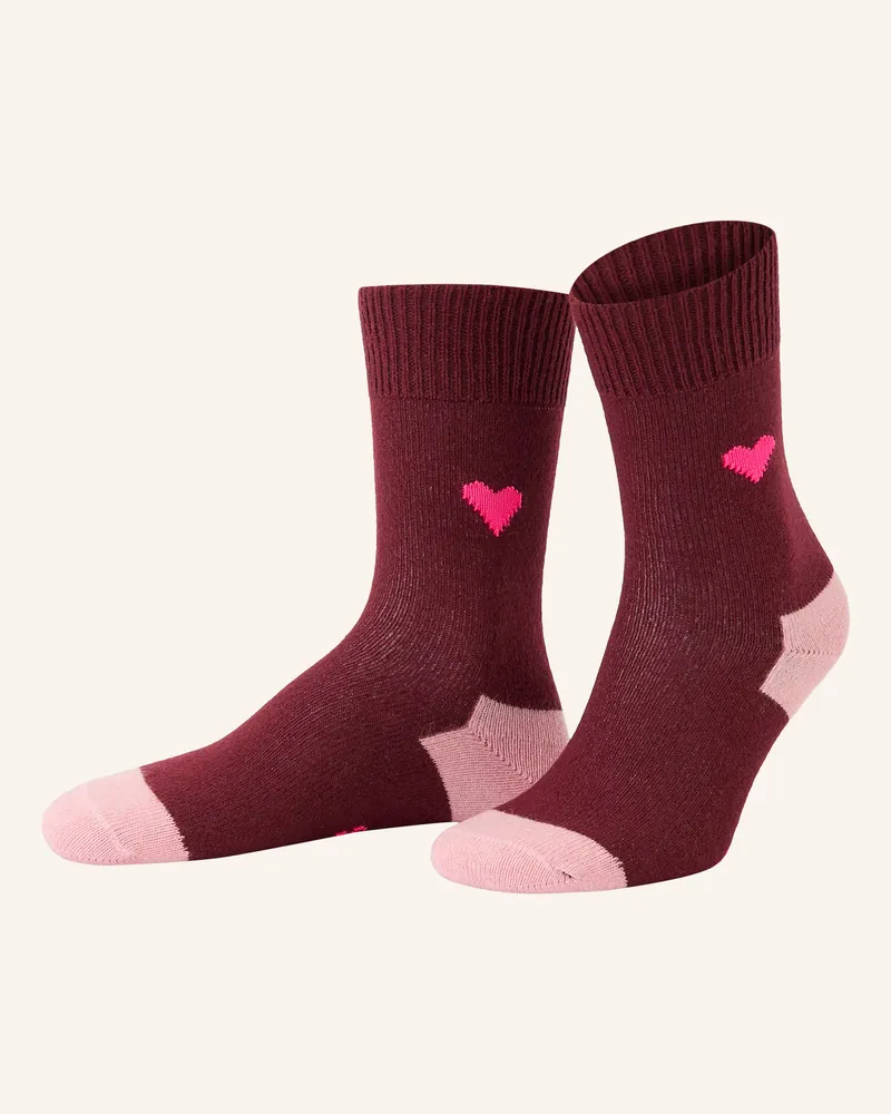 UNIO Socken Amore Cashmere rot Dunkelrot