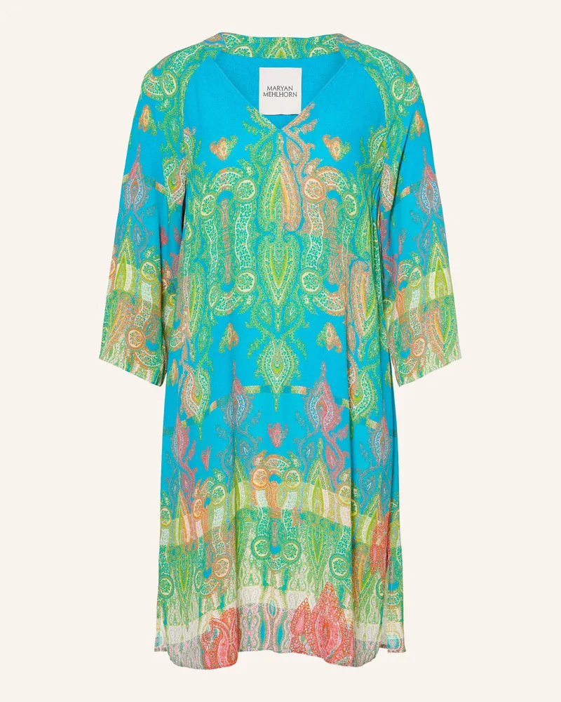 Maryan Mehlhorn Strandkleid Jacquard Mit 3/4-Arm blau Türkis
