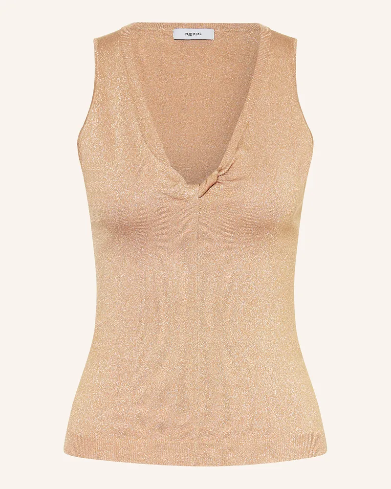 Reiss Top SIA mit Glitzergarn Gold