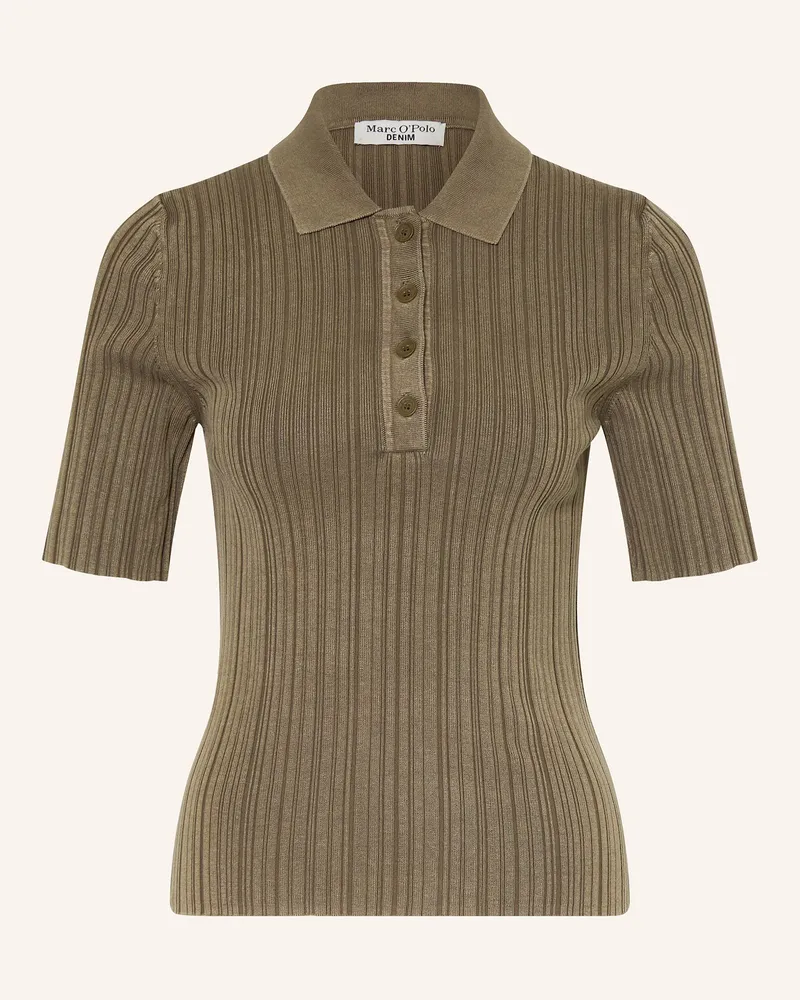 Marc O'Polo Strick-Poloshirt Khaki