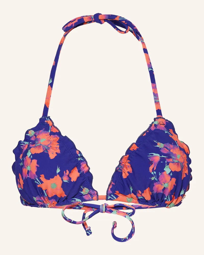 HUGO BOSS Triangel-Bikini-Top RUFFLE Blau
