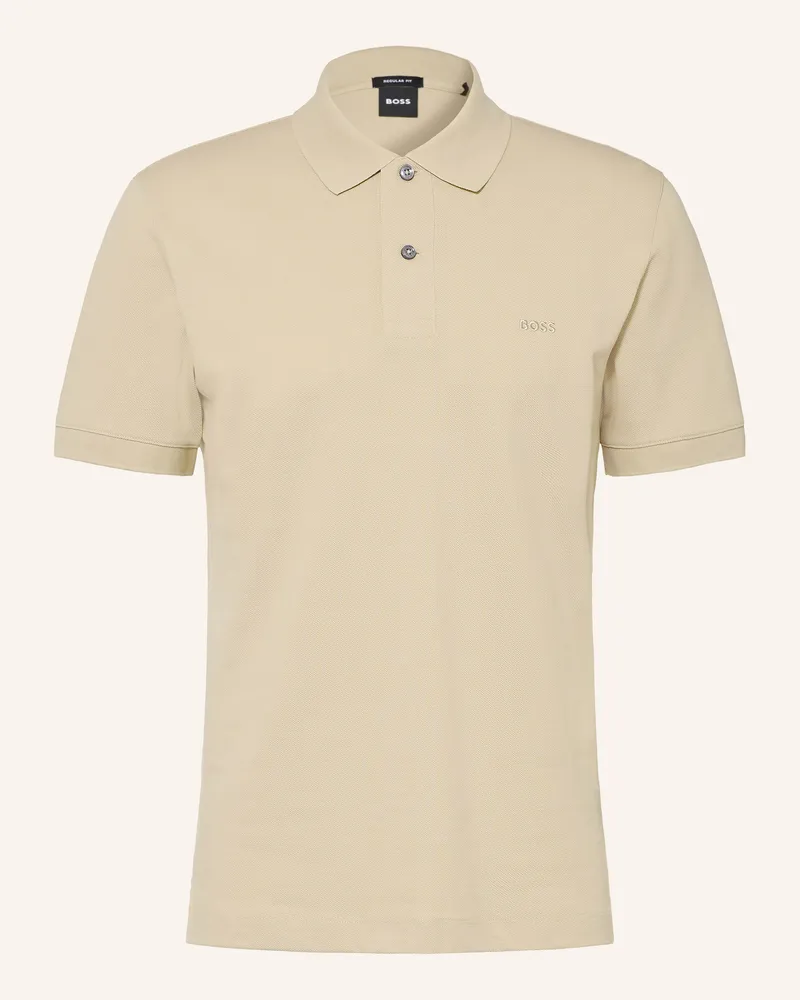 HUGO BOSS Piqué-Poloshirt Pallas Regular Fit beige Hellbraun