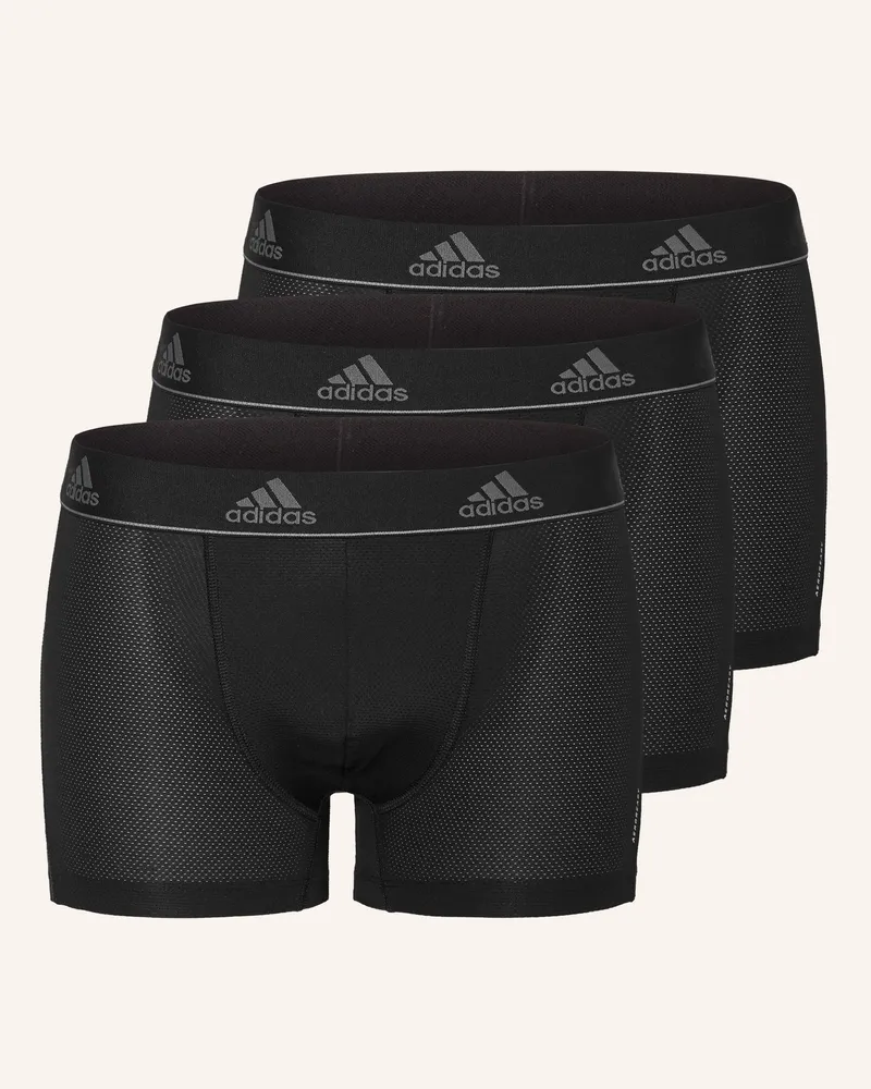 adidas 3er-Pack Boxershorts Schwarz