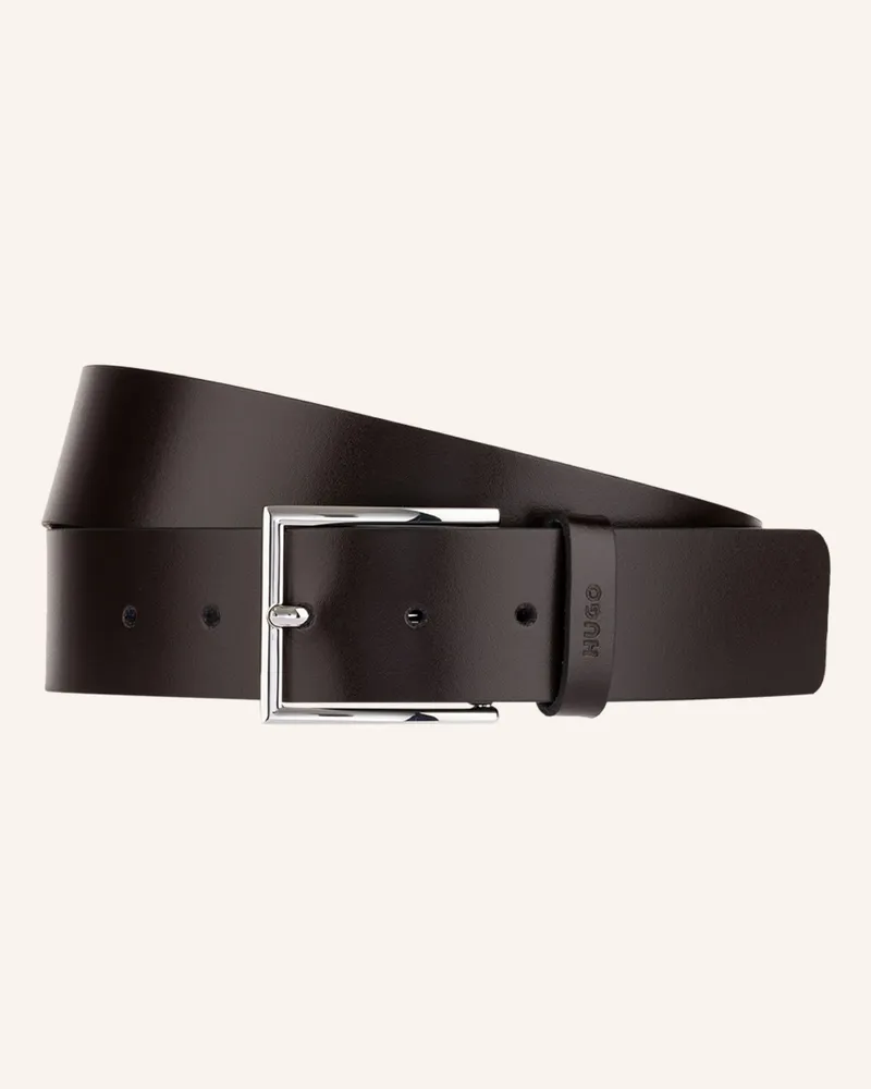HUGO BOSS Ledergürtel GIASPO Dunkelbraun