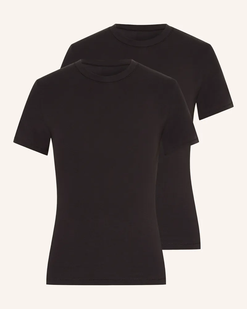 SKIMS 2er-Pack T-Shirts Cotton Jersey schwarz Soot