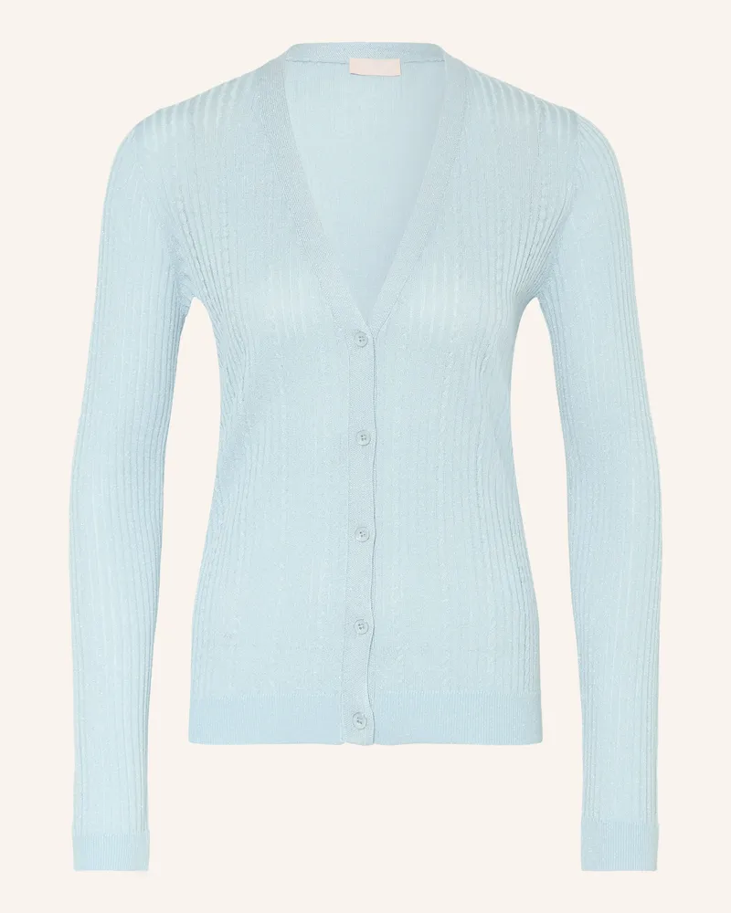 Liu Jo Strickjacke mit Glitzergarn Hellblau