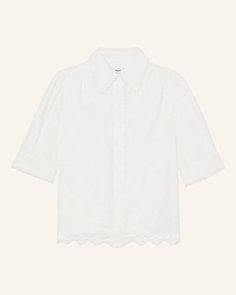 Reiss Hemdbluse Edwina Mit Spitze Und 3/4-Arm weiss Weiss