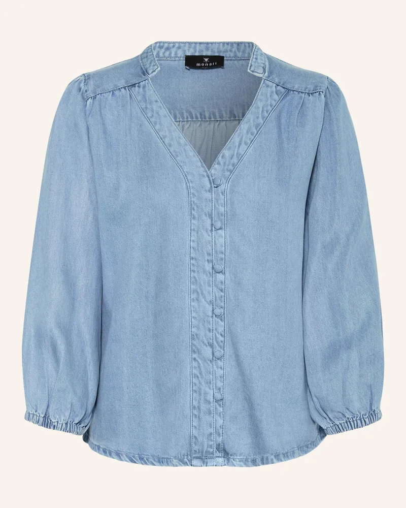 monari Bluse in Jeansoptik mit 3/4-Arm Blau