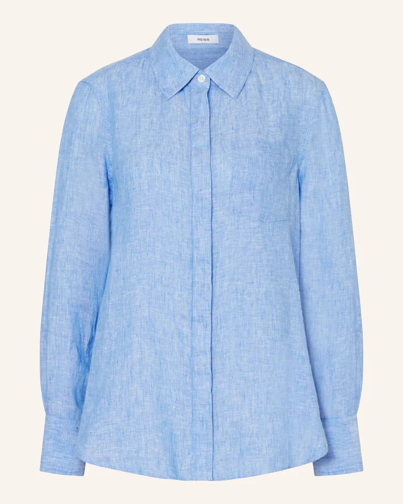 Reiss Hemdbluse BELLE aus Leinen Hellblau