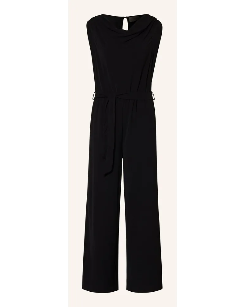 Cartoon Jersey-Jumpsuit Schwarz