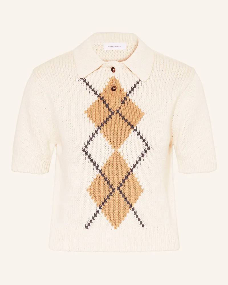 Darling Harbour Strick-Poloshirt weiss Creme