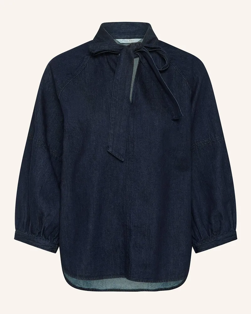 Part Two Jeansbluse Sassipw Mit Schluppe Und 3/4-Arm blau Dunkelblau