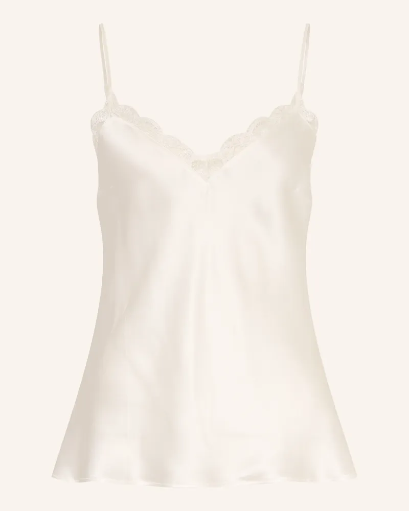 Simone Pérèle Schlaftop Love Me Aus Seide beige Weiss