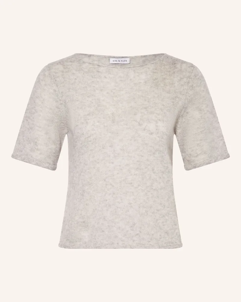 Mrs & HUGS Strickshirt aus Cashmere Hellgrau