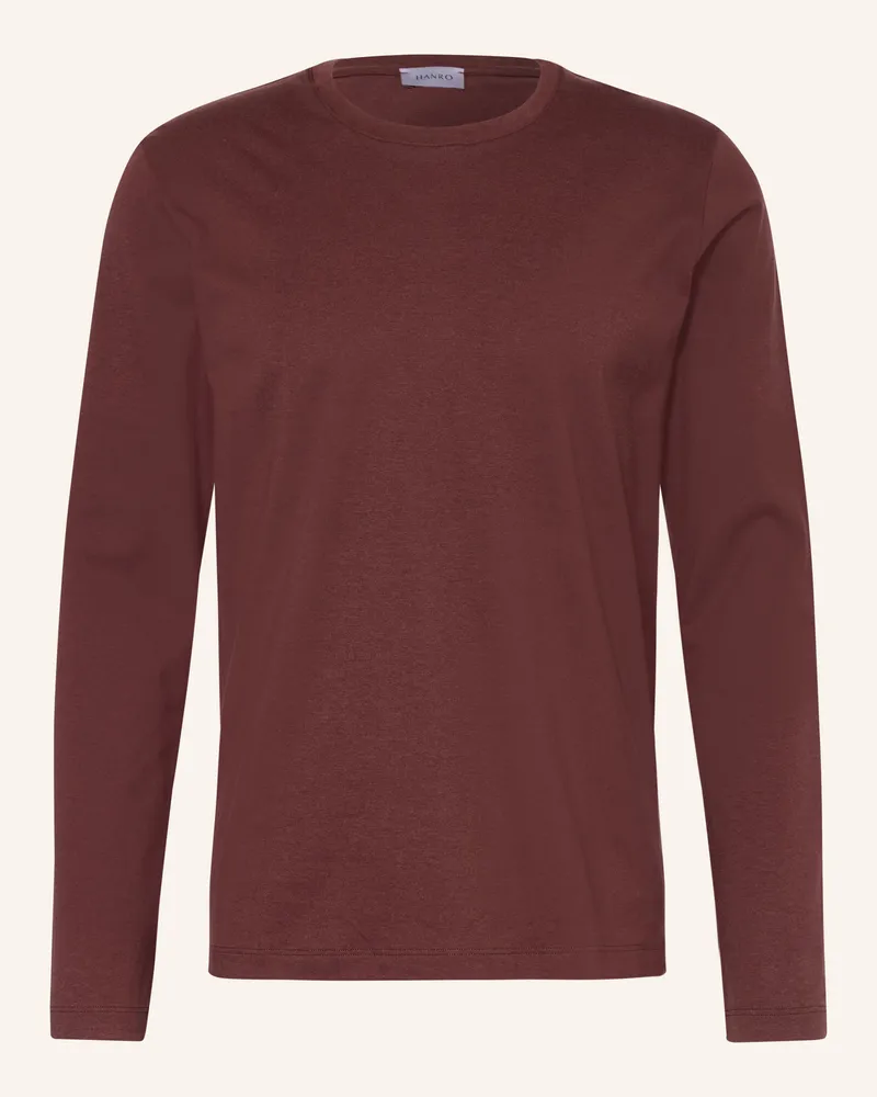 Hanro Schlafshirt Living braun Dunkelrot