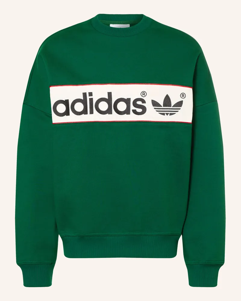 adidas Sweatshirt Block gruen Dunkelgrün