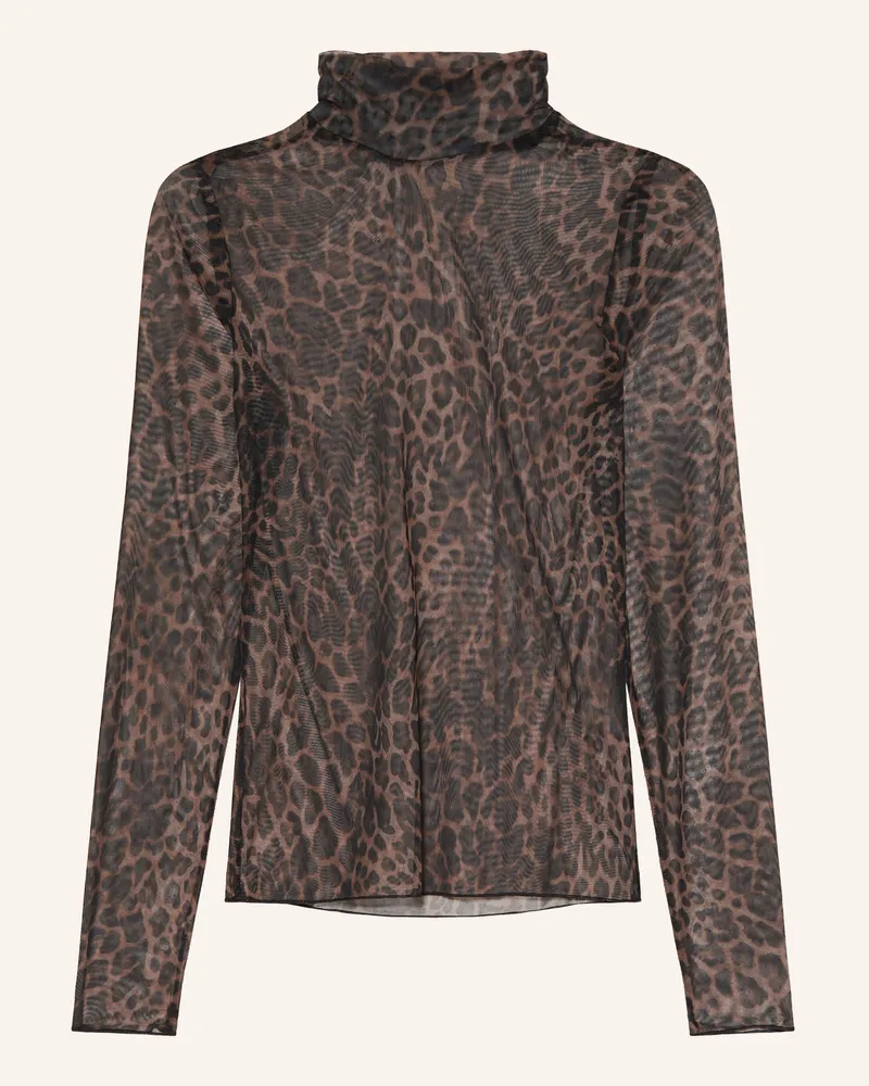 Oui  Longsleeve schwarz Braun