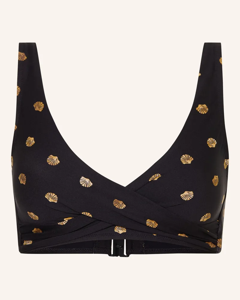 watercult Bralette-Bikini-Top Beach Trace In Wickeloptik gold Schwarz
