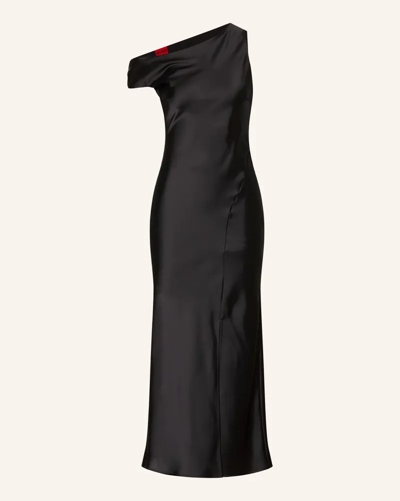 HUGO BOSS One-Shoulder-Kleid Karinera Aus Satin schwarz Schwarz