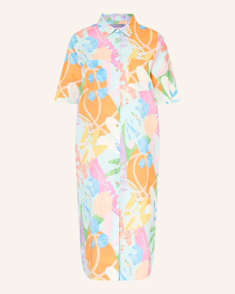 Frieda & Freddies Hemdblusenkleid Mit Leinen blau Hellblau